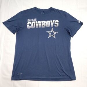 Nike Dallas Cowboys Dri Fit Shirt Mens Large Blue NFL On Field Tee